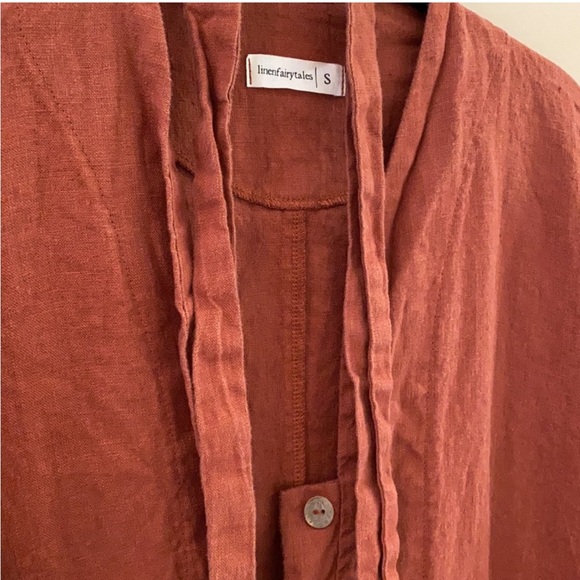 Linenfairytales rust tie jumpsuit - Picture 2 of 3